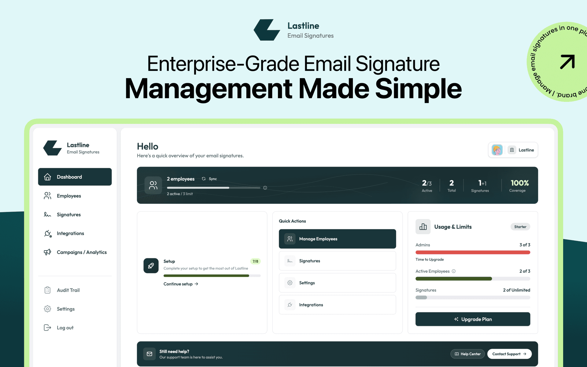 Dashboard — See coverage at a glance